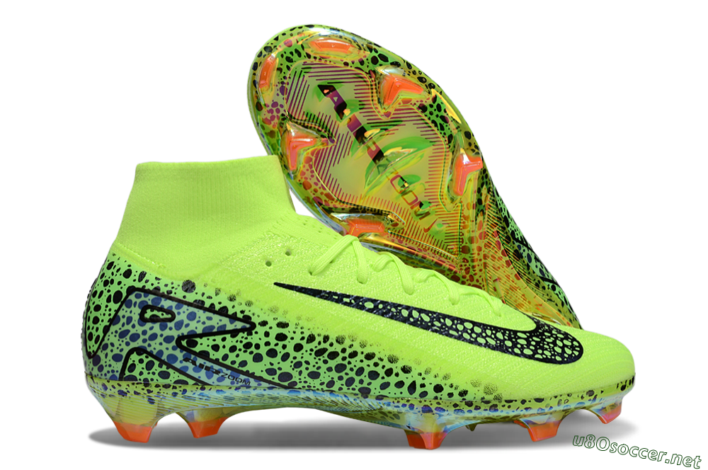 Unisex Nike Air Zoom Mercurial Superfly 10 Elite FG Football Boots - Yellow/Black/Leopard 2