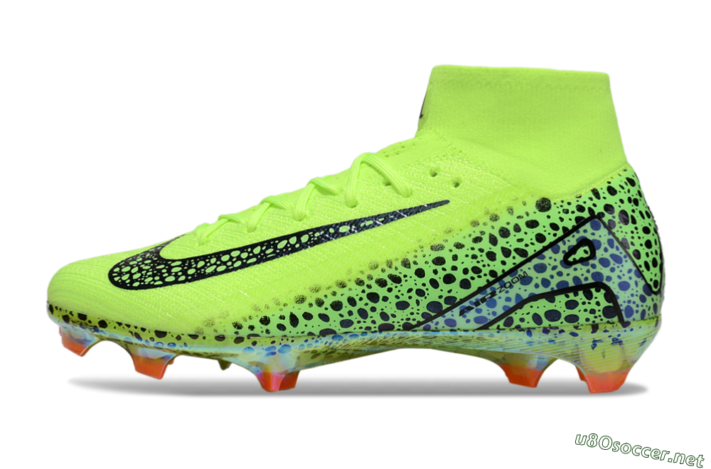 Unisex Nike Air Zoom Mercurial Superfly 10 Elite FG Football Boots - Yellow/Black/Leopard 0