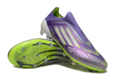 Men's Adidas F50 Elite Laceless FG Football Boots - Purple/Yellow/White