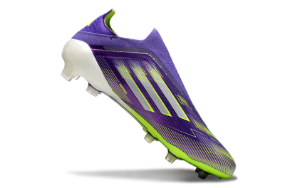 Men's Adidas F50 Elite Laceless FG Football Boots - Purple/Yellow/White