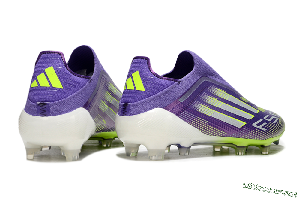 Men's Adidas F50 Elite Laceless FG Football Boots - Purple/Yellow/White 6