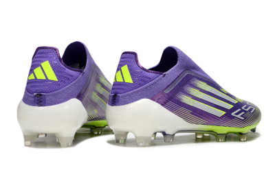 Men's Adidas F50 Elite Laceless FG Football Boots - Purple/Yellow/White