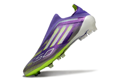 Men's Adidas F50 Elite Laceless FG Football Boots - Purple/Yellow/White