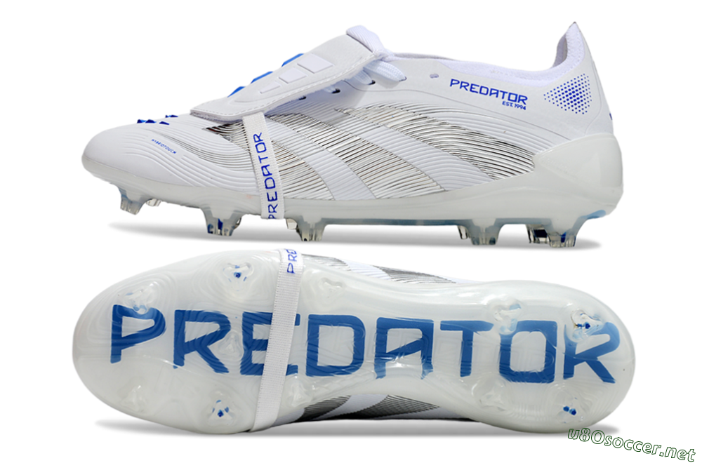 Men's Adidas Predator Elite 25 Foldover Tongue FG Football Boots - White/Blue/Black 1