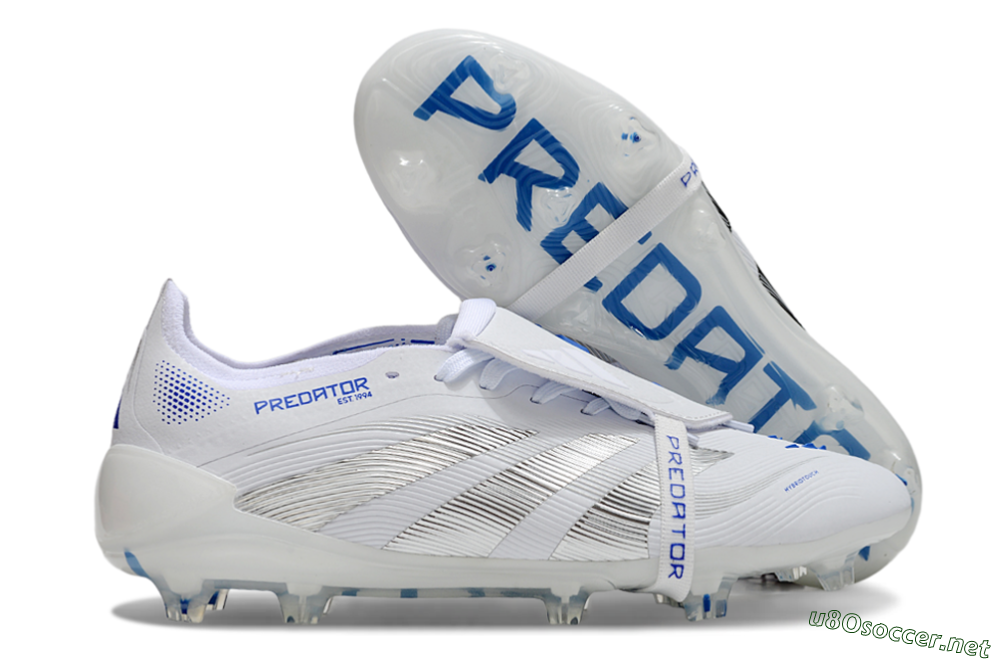 Men's Adidas Predator Elite 25 Foldover Tongue FG Football Boots - White/Blue/Black 2