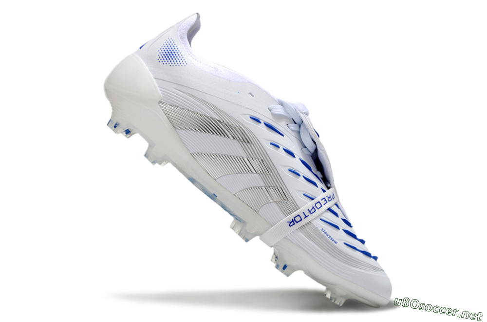 Men's Adidas Predator Elite 25 Foldover Tongue FG Football Boots - White/Blue/Black 4