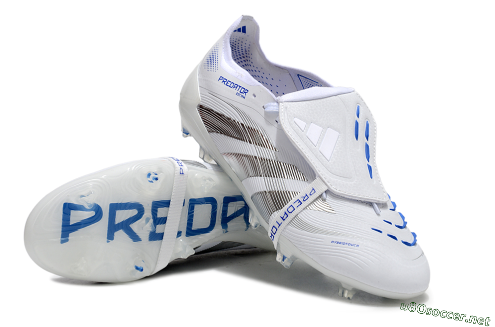 Men's Adidas Predator Elite 25 Foldover Tongue FG Football Boots - White/Blue/Black 3