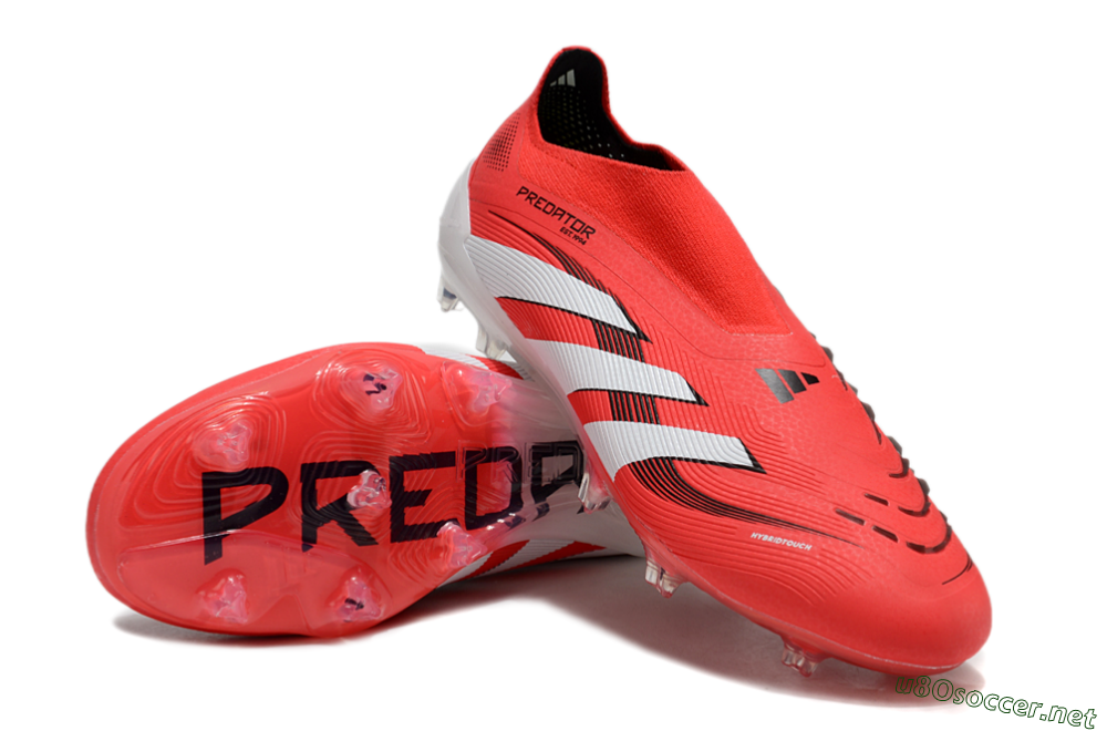 Unisex Adidas Predator Elite 25 Laceless FG Football Boots - Red/White/Black 4