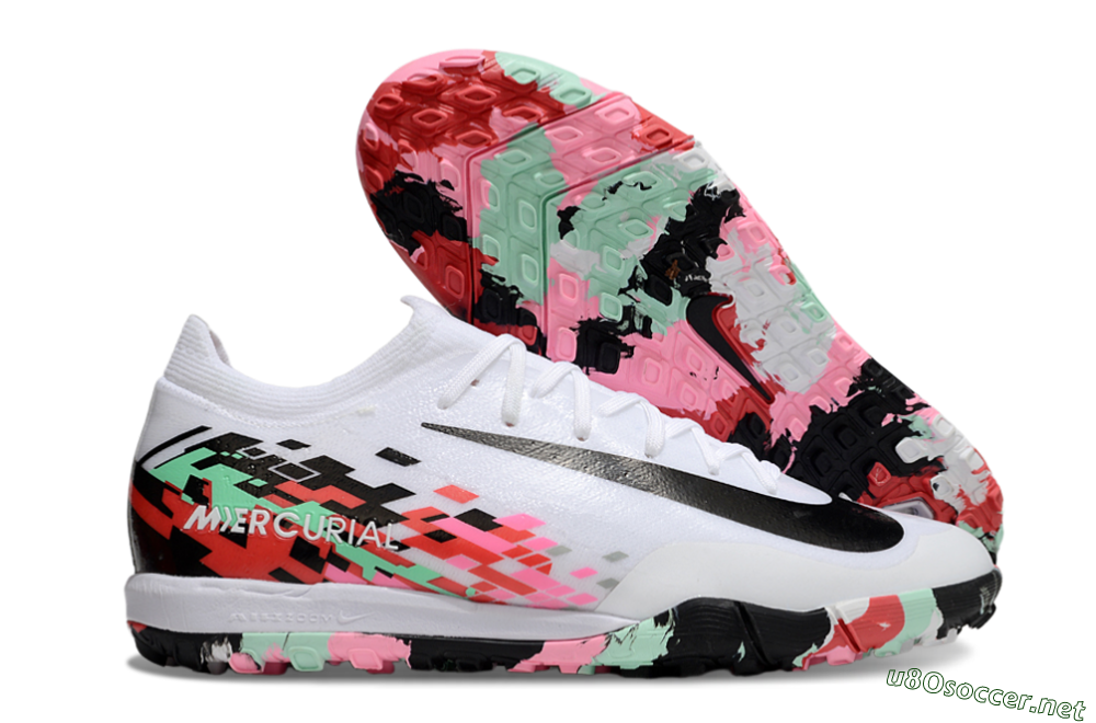 Unisex Nike Air Zoom Mercurial Vapor 16 Elite TF Football Shoes - White/Black/Red 2