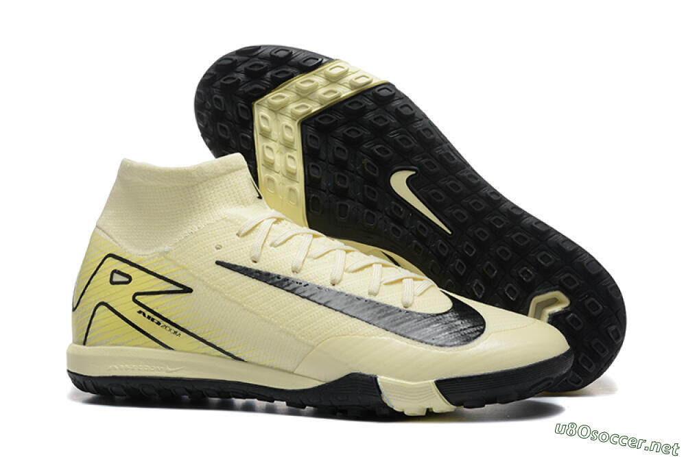 Unisex Nike Air Zoom Mercurial Superfly 10 Elite TF Football Shoes - Beige/Black 2