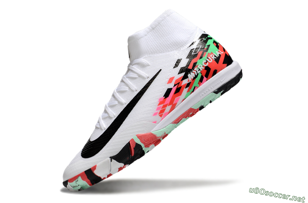 Unisex Nike Air Zoom Mercurial Superfly 10 Elite TF Football Shoes - White/Black/Red 5