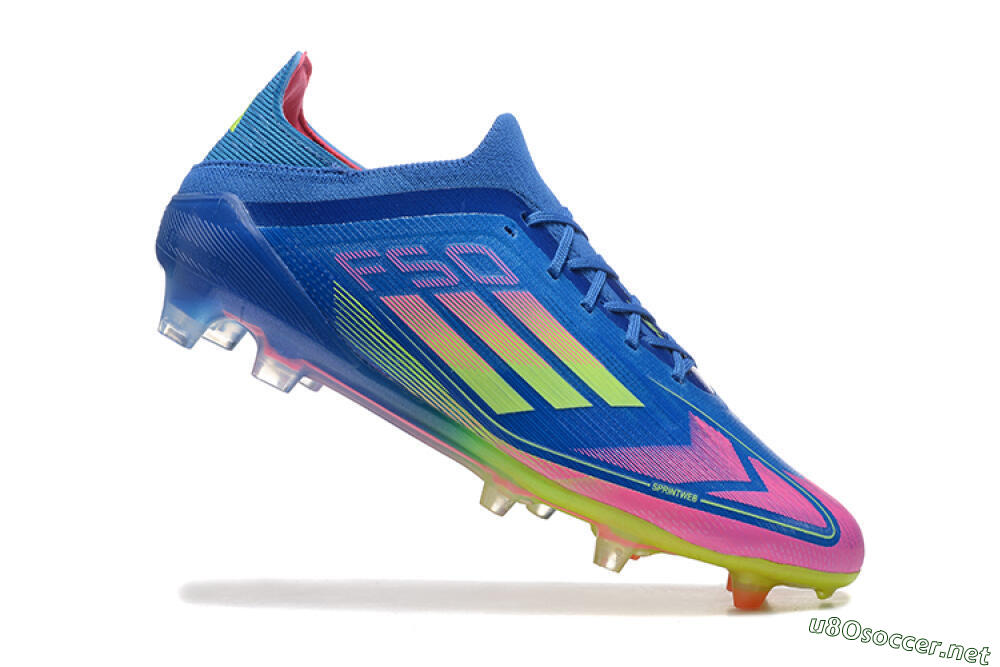 Men's Adidas F50 Elite FG Football Boots - Blue/Yellow/Pink 4