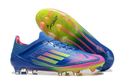 Men's Adidas F50 Elite FG Football Boots - Blue/Yellow/Pink