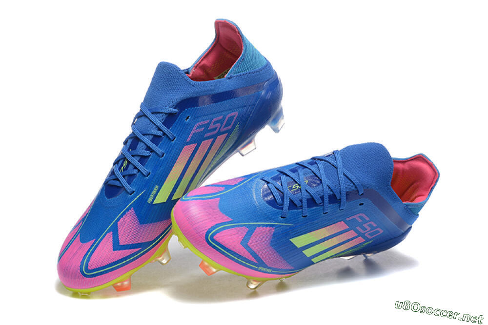 Men's Adidas F50 Elite FG Football Boots - Blue/Yellow/Pink 3