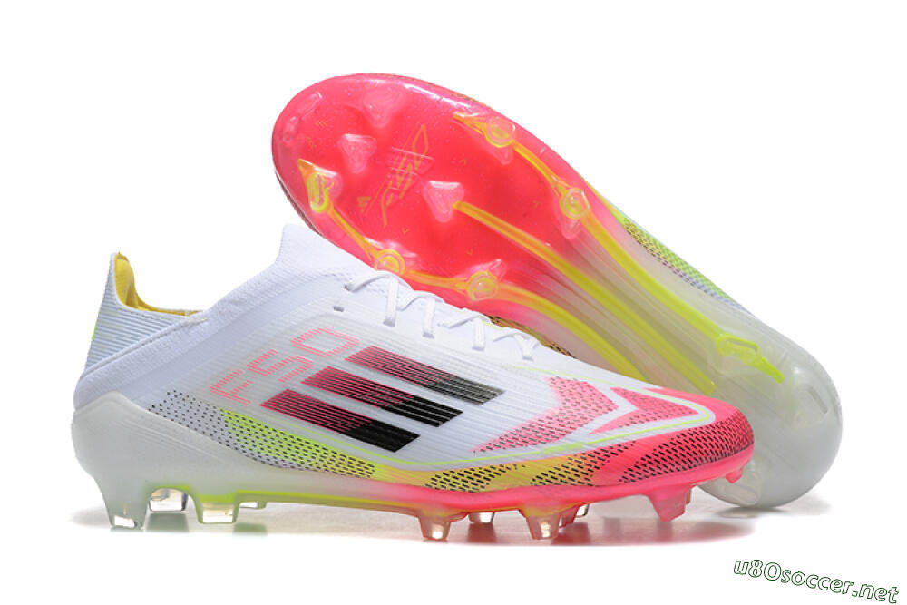 Men's Adidas F50 Elite FG Football Boots - White/Red/Yellow 2