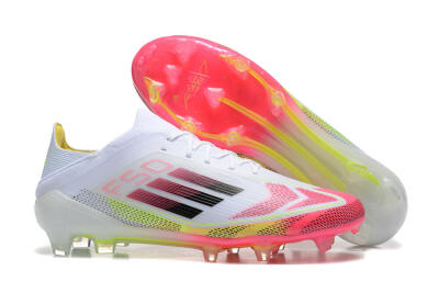 Men's Adidas F50 Elite FG Football Boots - White/Red/Yellow