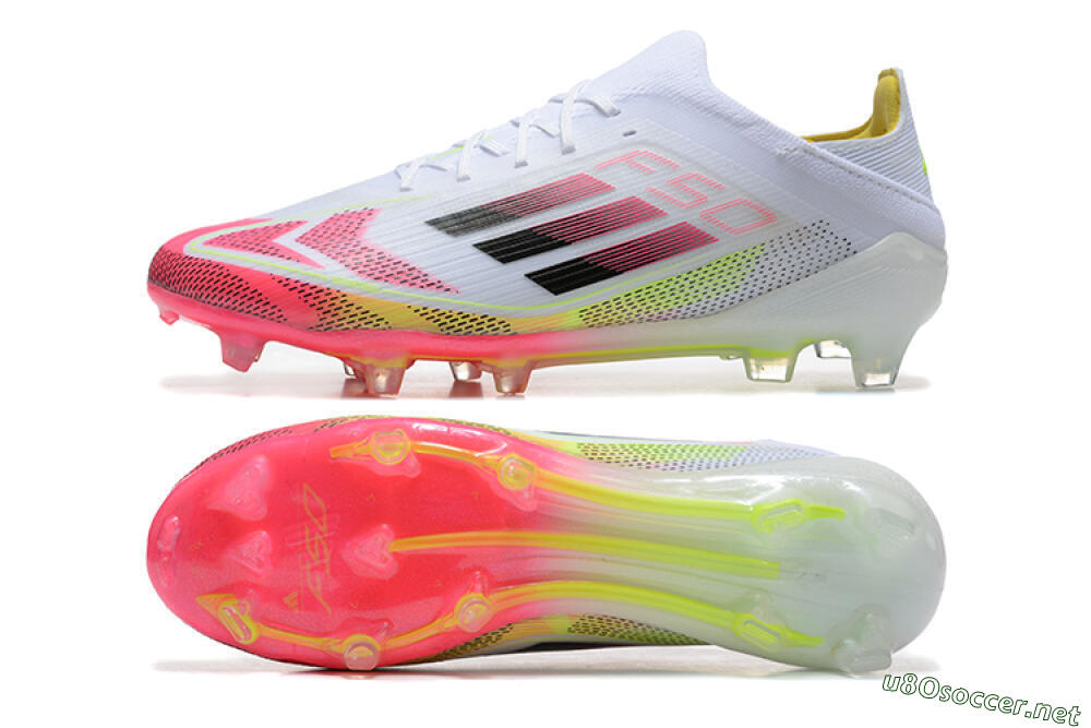 Men's Adidas F50 Elite FG Football Boots - White/Red/Yellow 1