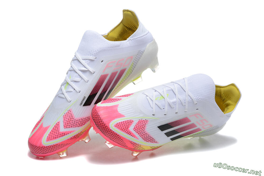 Men's Adidas F50 Elite FG Football Boots - White/Red/Yellow 3