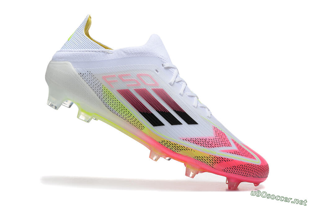 Men's Adidas F50 Elite FG Football Boots - White/Red/Yellow 4