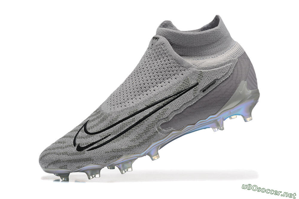 Men's Nike Phantom GX 2 Elite FG Football Boots - Grey/Black/Gold 8