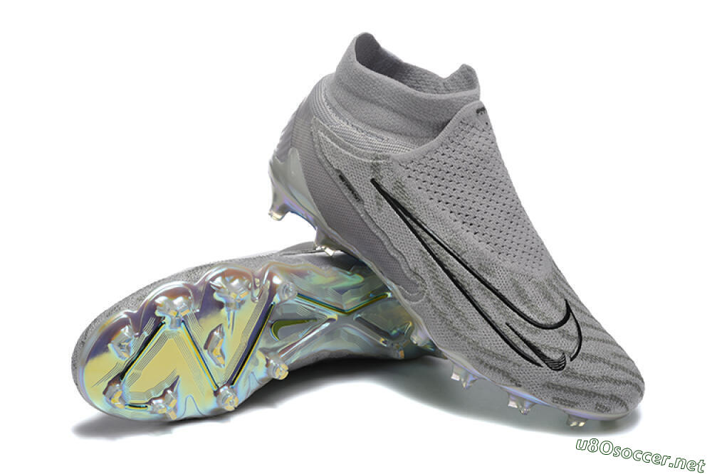 Men's Nike Phantom GX 2 Elite FG Football Boots - Grey/Black/Gold 4