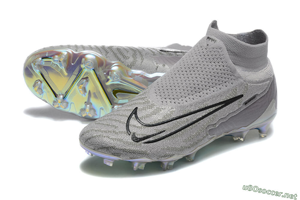 Men's Nike Phantom GX 2 Elite FG Football Boots - Grey/Black/Gold 3
