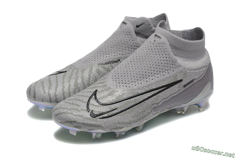 Men's Nike Phantom GX 2 Elite FG Football Boots - Grey/Black/Gold 5