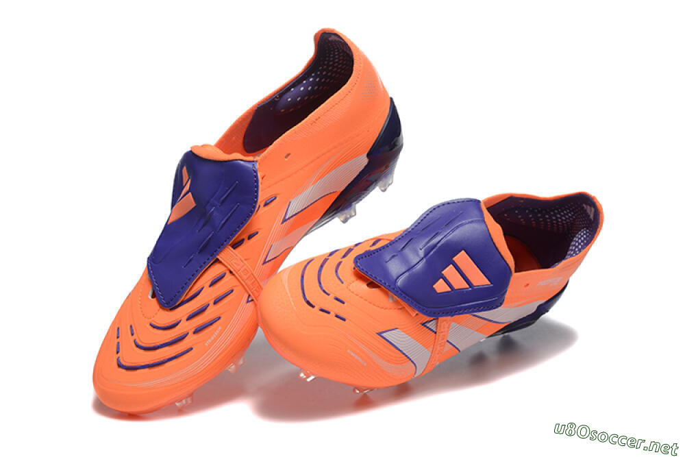 Men's Adidas Predator Elite 25 Foldover Tongue FG Football Boots - Orange/Purple/Blue 6