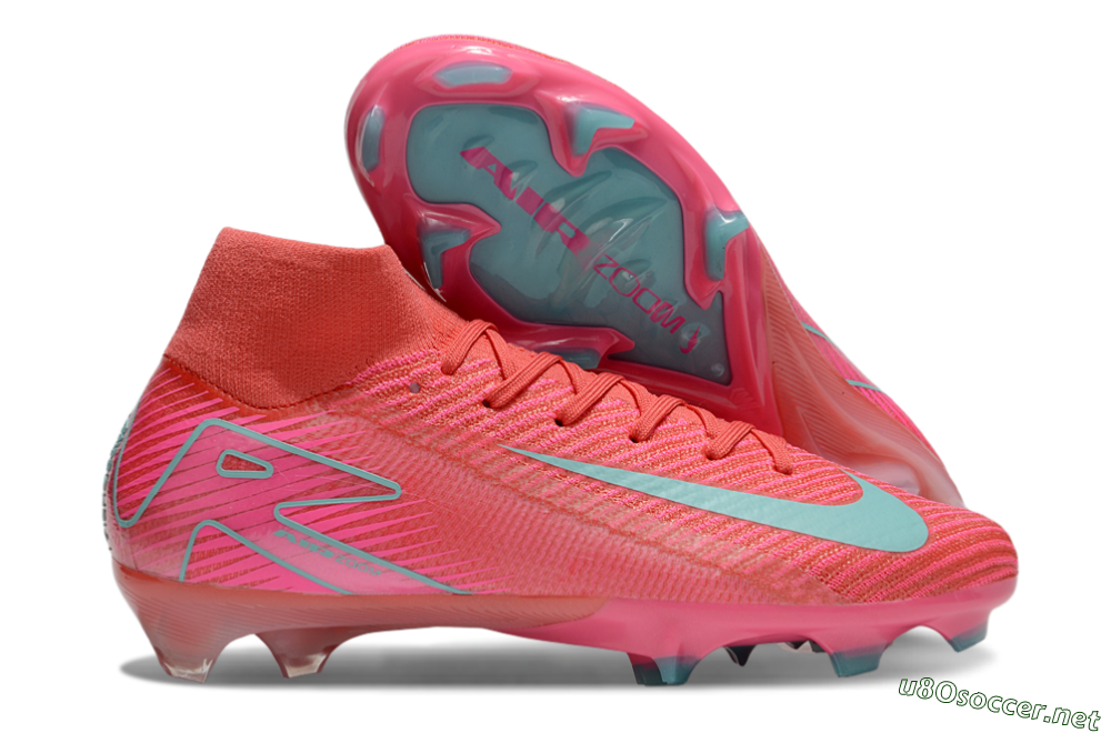 Unisex Nike Air Zoom Mercurial Superfly 10 Elite FG Football Boots - Red/Jade/Pink 2