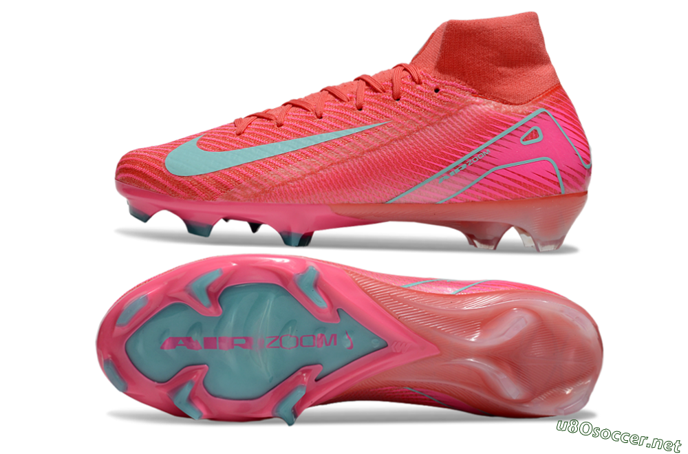 Unisex Nike Air Zoom Mercurial Superfly 10 Elite FG Football Boots - Red/Jade/Pink 1