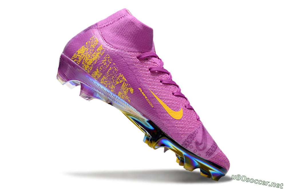 Men's Nike Air Zoom Mercurial Superfly 10 Elite FG Football Boots - Purple/Yellow/Gold 4