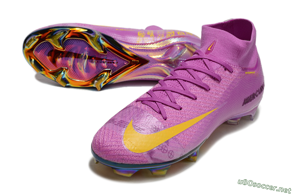 Men's Nike Air Zoom Mercurial Superfly 10 Elite FG Football Boots - Purple/Yellow/Gold 3