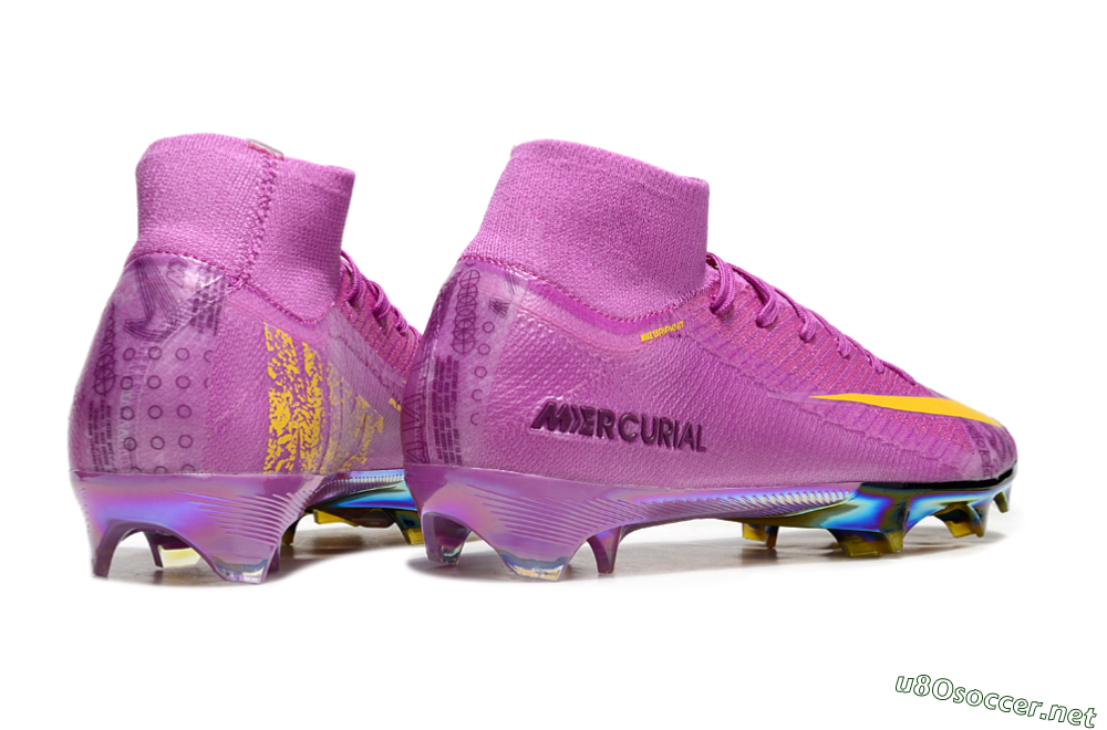 Men's Nike Air Zoom Mercurial Superfly 10 Elite FG Football Boots - Purple/Yellow/Gold 6