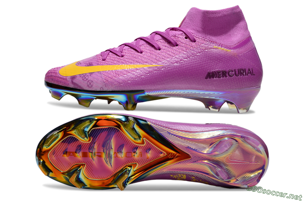 Men's Nike Air Zoom Mercurial Superfly 10 Elite FG Football Boots - Purple/Yellow/Gold 1