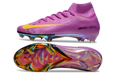 Men's Nike Air Zoom Mercurial Superfly 10 Elite FG Football Boots - Purple/Yellow/Gold