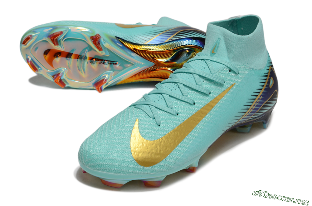 Men's Nike Air Zoom Mercurial Superfly 10 Elite FG Football Boots - Jade/Gold/Blue 3