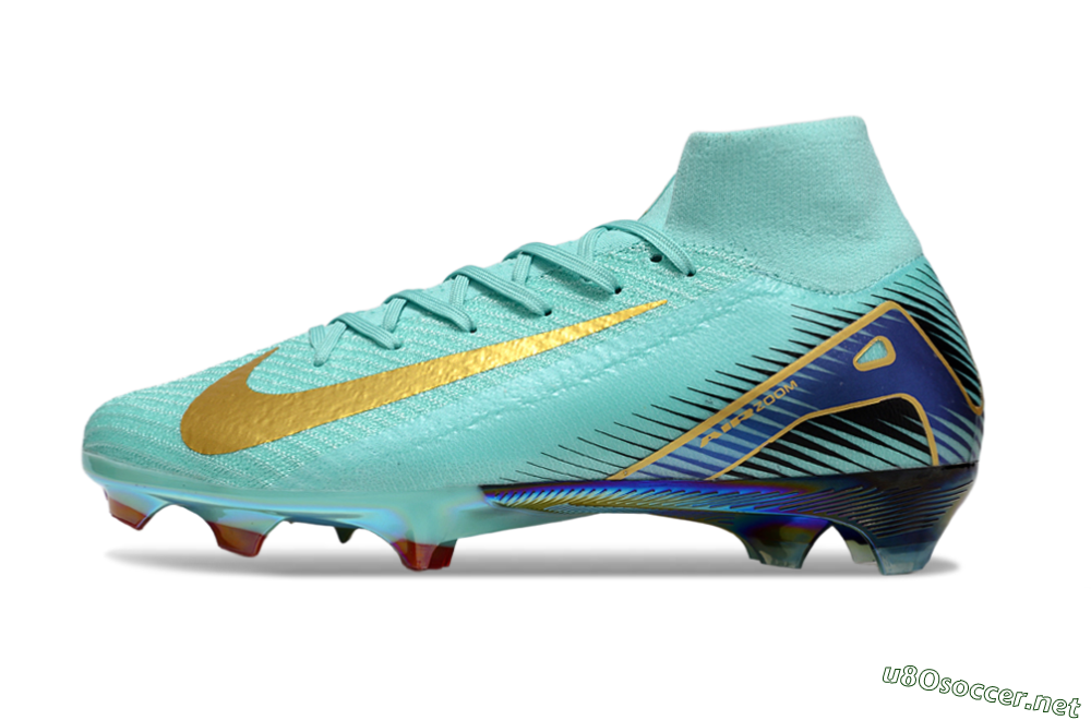 Men's Nike Air Zoom Mercurial Superfly 10 Elite FG Football Boots - Jade/Gold/Blue 0