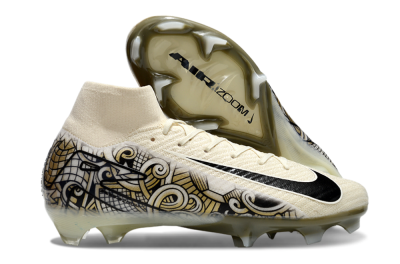 Men's Nike Air Zoom Mercurial Superfly 10 Elite FG Football Boots - Beige/Black/Yellow