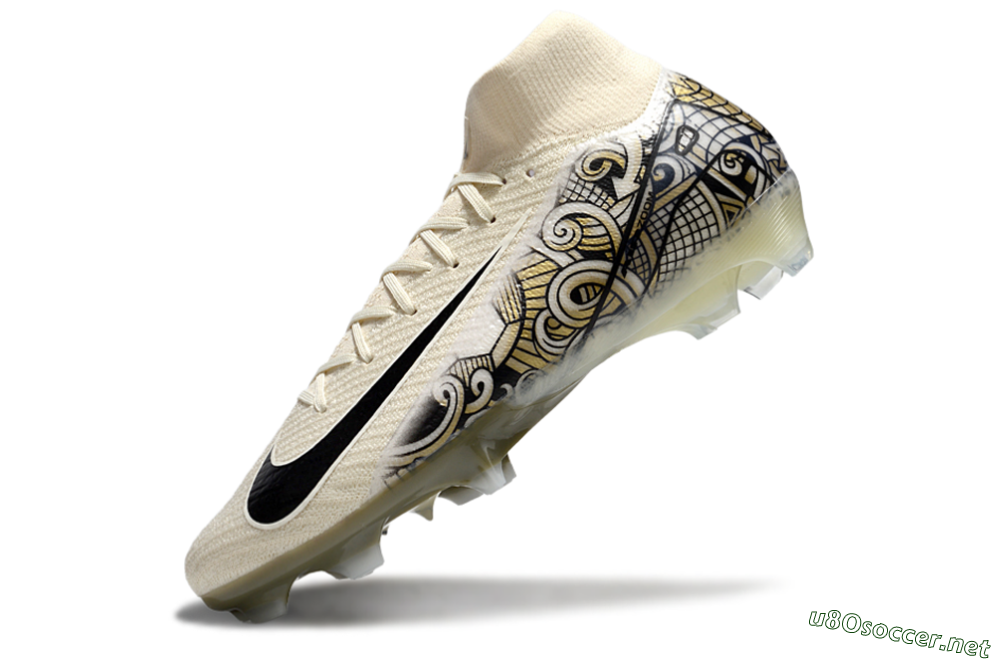 Men's Nike Air Zoom Mercurial Superfly 10 Elite FG Football Boots - Beige/Black/Yellow 5