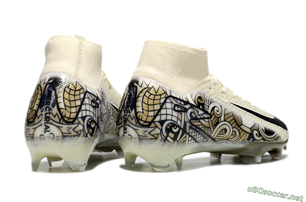 Men's Nike Air Zoom Mercurial Superfly 10 Elite FG Football Boots - Beige/Black/Yellow 6