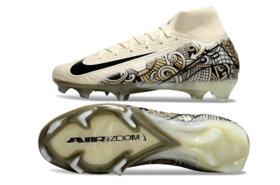 Men's Nike Air Zoom Mercurial Superfly 10 Elite FG Football Boots - Beige/Black/Yellow