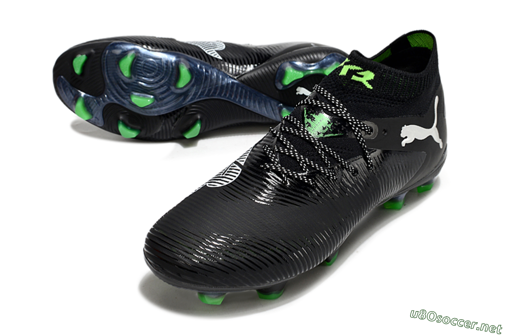 Men's Puma Future 8 Ultimate FG Football Boots - Black/White/Yellow 3