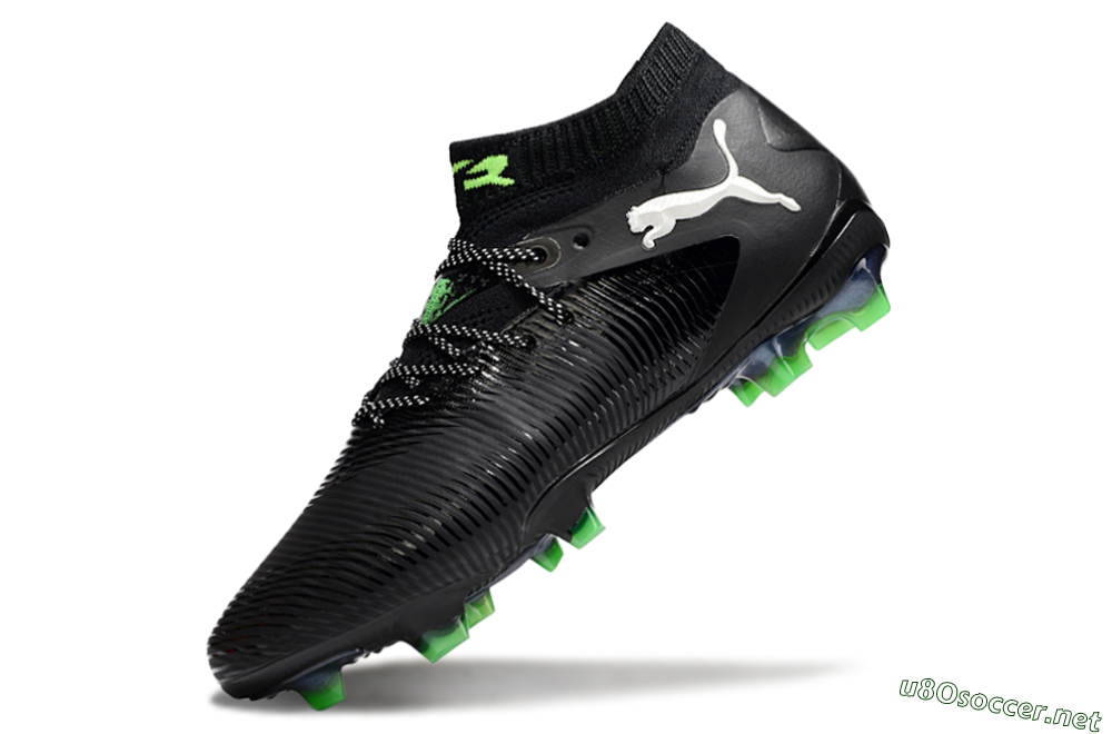 Men's Puma Future 8 Ultimate FG Football Boots - Black/White/Yellow 5
