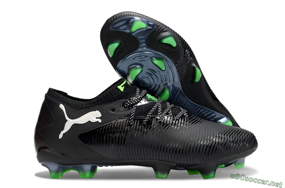 Men's Puma Future 8 Ultimate FG Football Boots - Black/White/Yellow 2