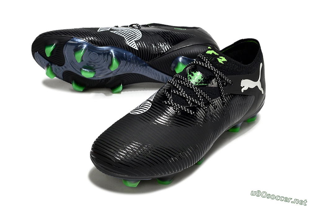 Men's Puma Future 8 Ultimate FG Football Boots - Black/White/Yellow 3