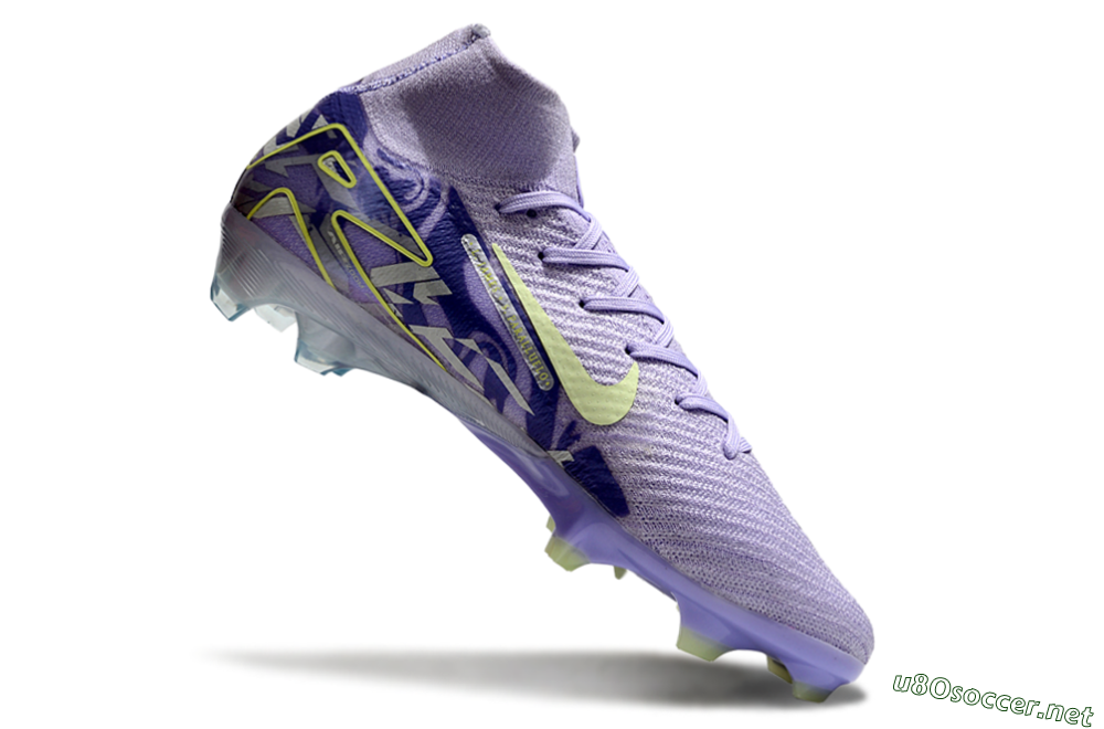Unisex Nike Air Zoom Mercurial Superfly 10 Elite FG Football Boots - Purple/Yellow 4