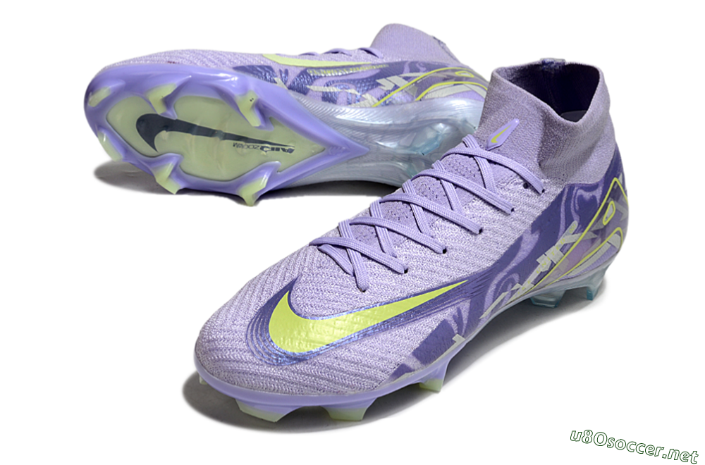 Unisex Nike Air Zoom Mercurial Superfly 10 Elite FG Football Boots - Purple/Yellow 3