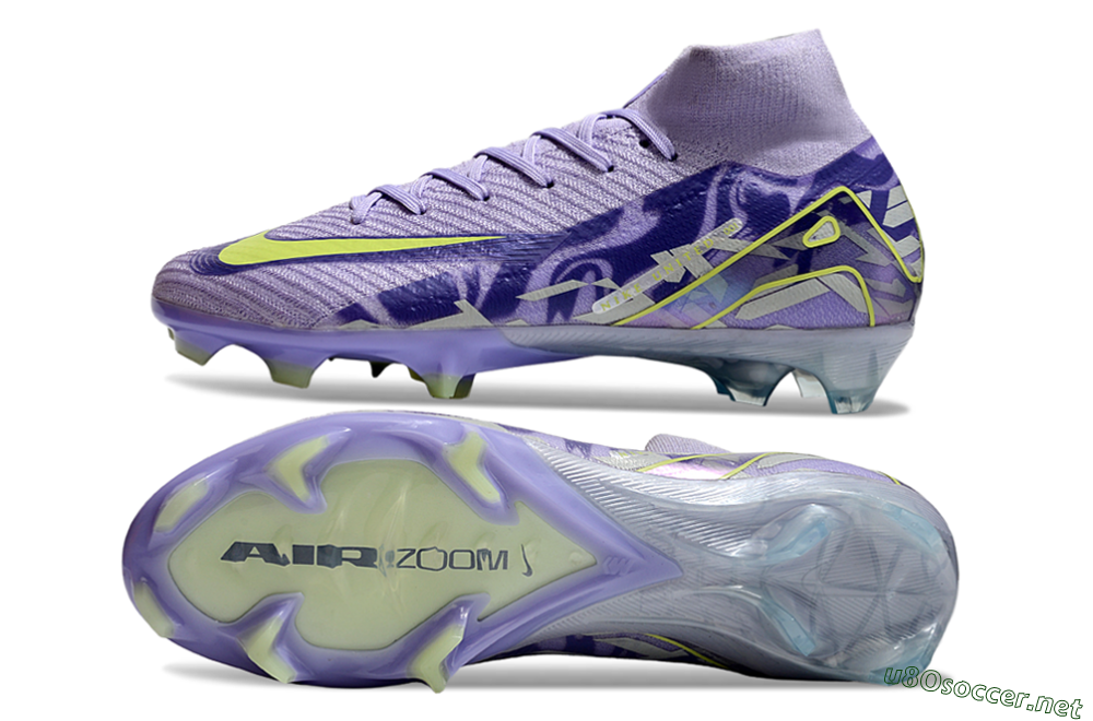 Unisex Nike Air Zoom Mercurial Superfly 10 Elite FG Football Boots - Purple/Yellow 1