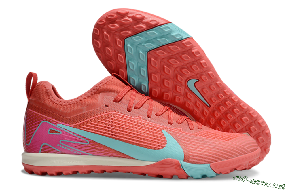 Unisex Nike Air Zoom Mercurial Vapor 16 Pro TF Football Shoes - Red/Jade/Pink 2
