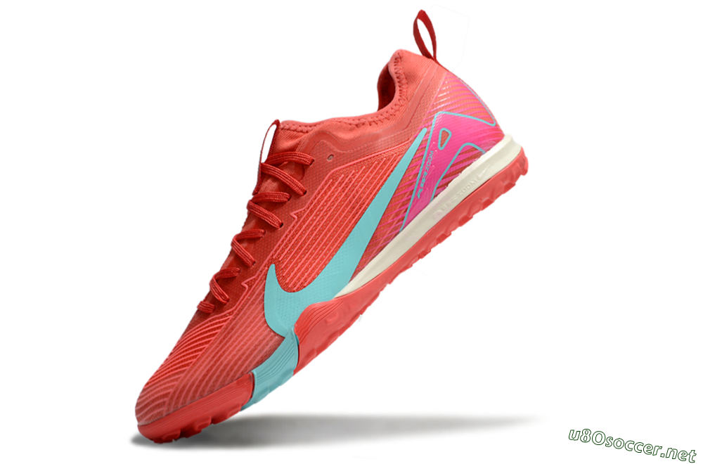 Unisex Nike Air Zoom Mercurial Vapor 16 Pro TF Football Shoes - Red/Jade/Pink 5